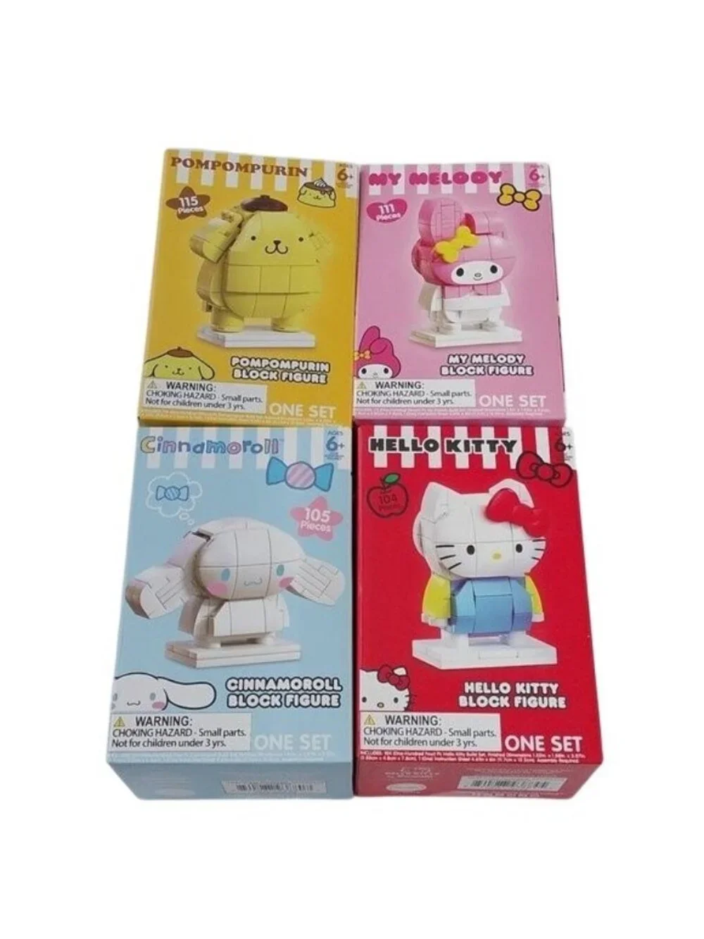 Hello Kitty, Cinnamoroll, Pompompurin+ My Melody Building Brick Block Figures